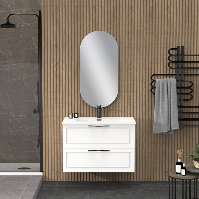 Midnight Matt White 800mm Wall Hung Vanity Unit