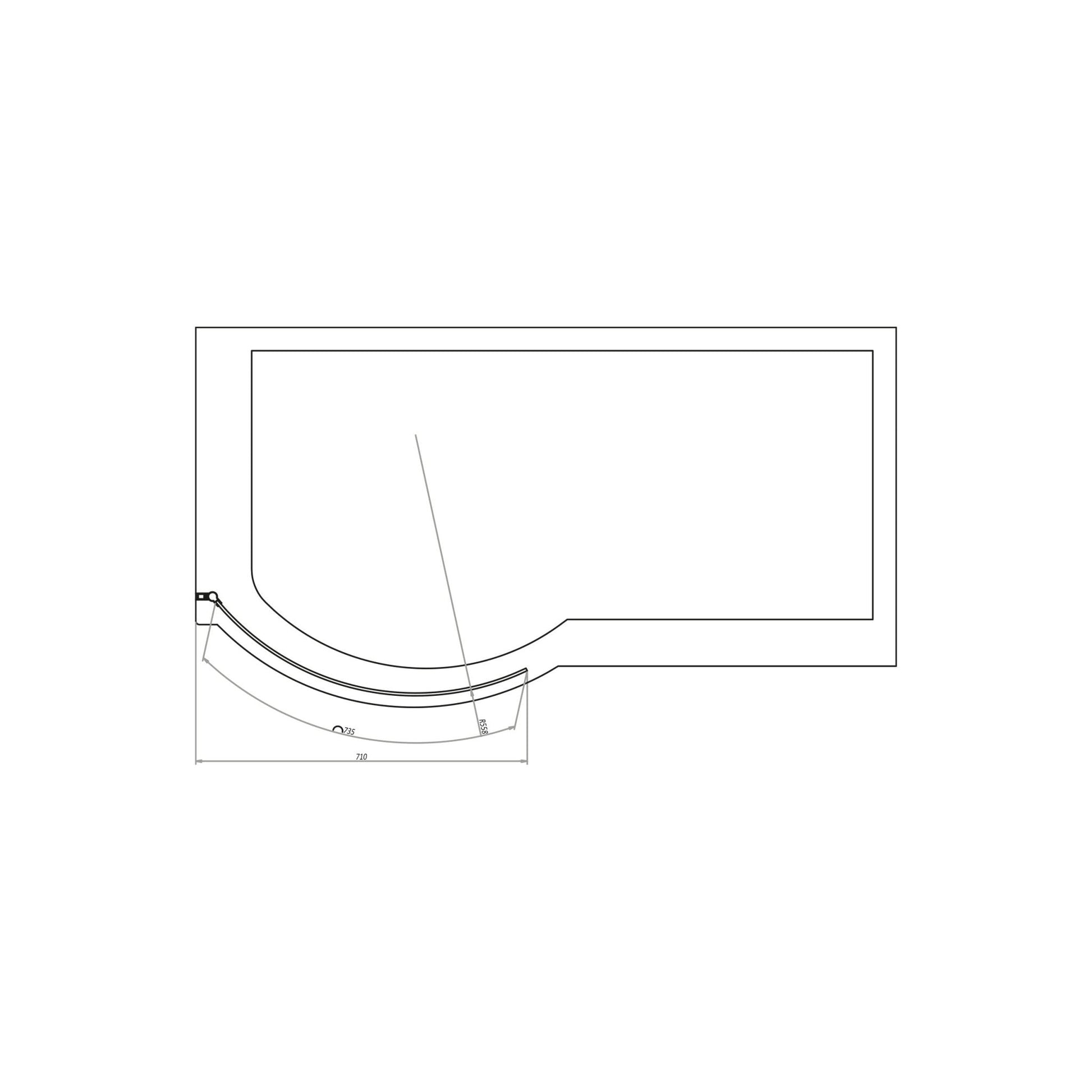 Legacy P Shape Bath Screen