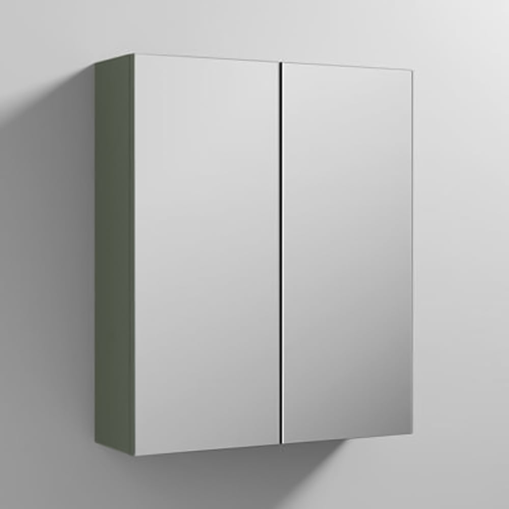 nuie Arno 2 Door Satin Green Wall Hung Mirror Cabinet