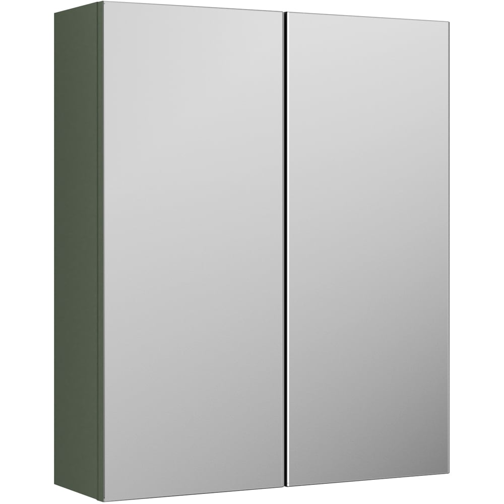 nuie Arno 2 Door Satin Green Wall Hung Mirror Cabinet