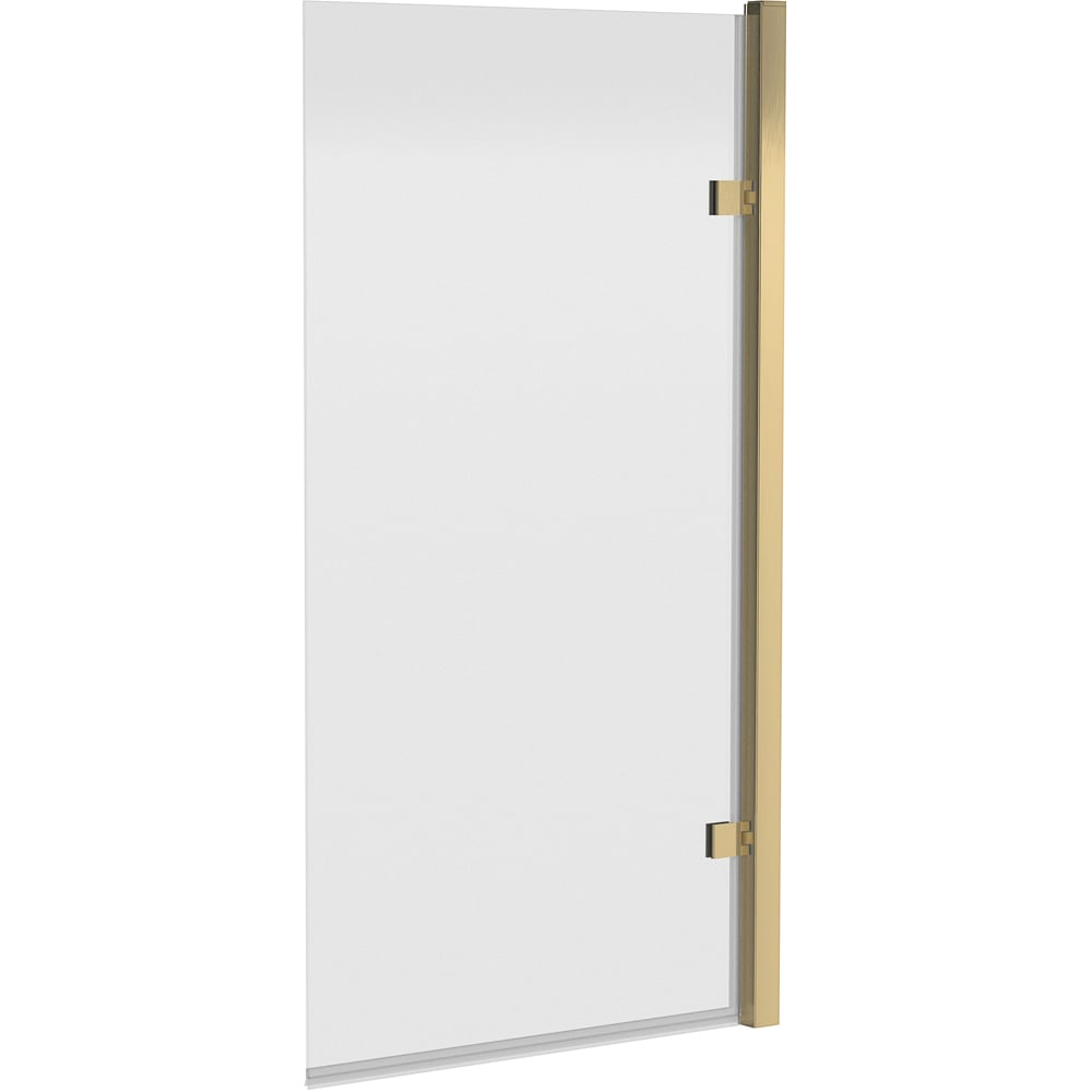 nuie Brushed Brass Square Hinged Bath Screen 830mm