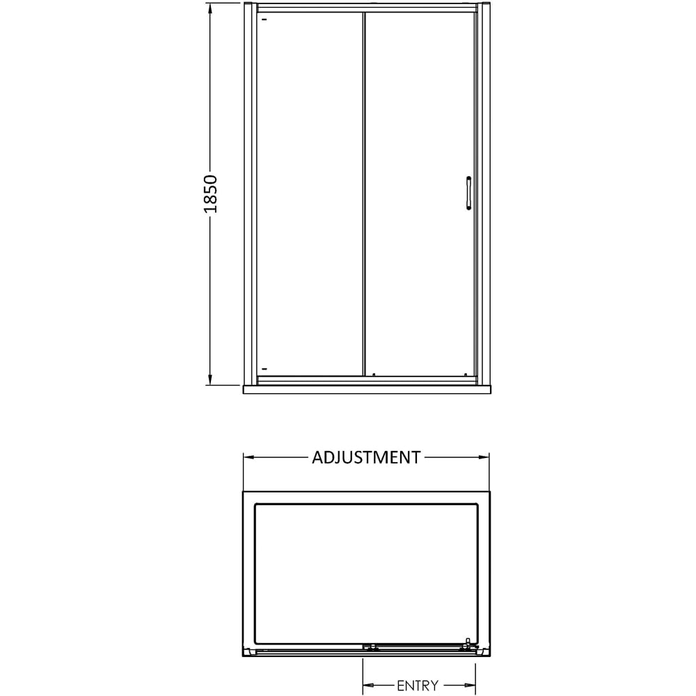 nuie Chrome Sliding Shower Door 1000mm