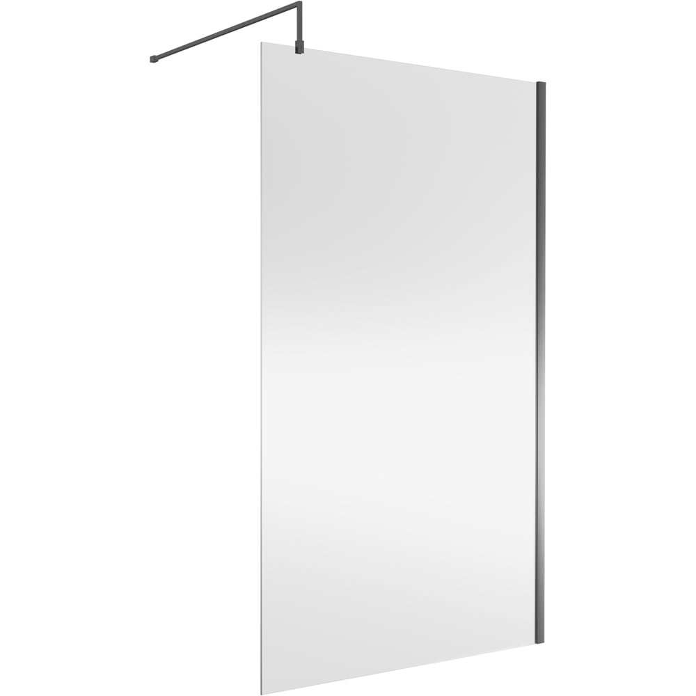 nuie Brushed Pewter Wetroom Screen 1850 x 1200mm