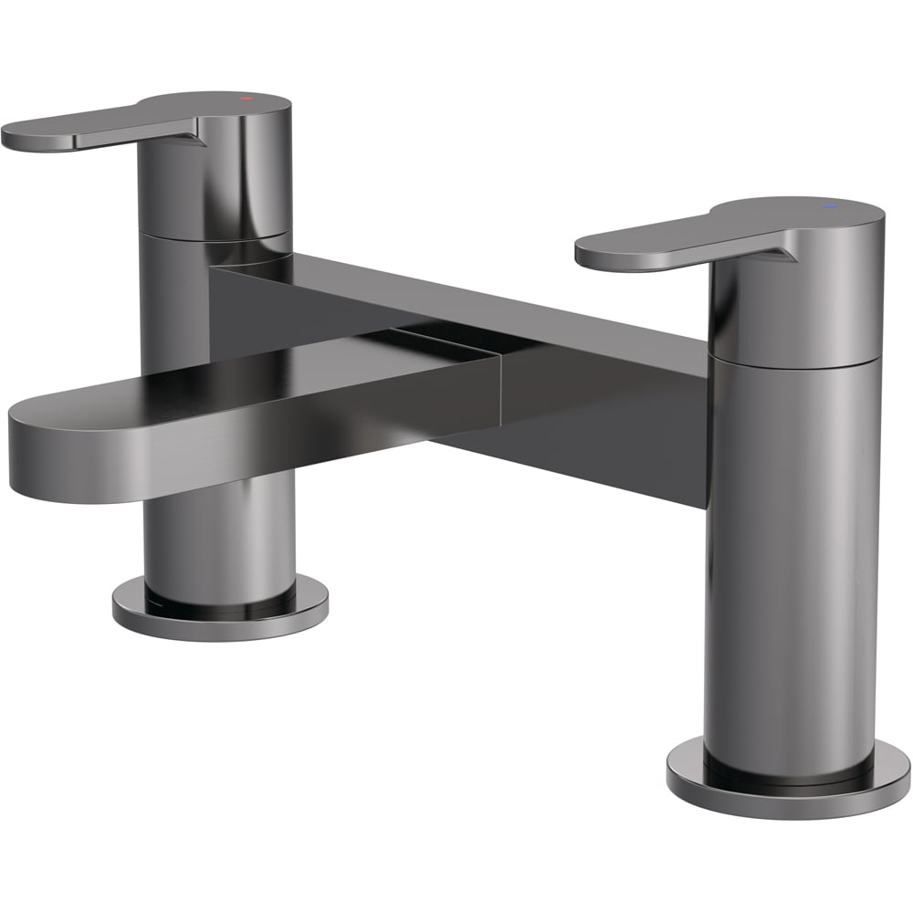 nuie Arvan Brushed Pewter Deck Mounted Bath Filler