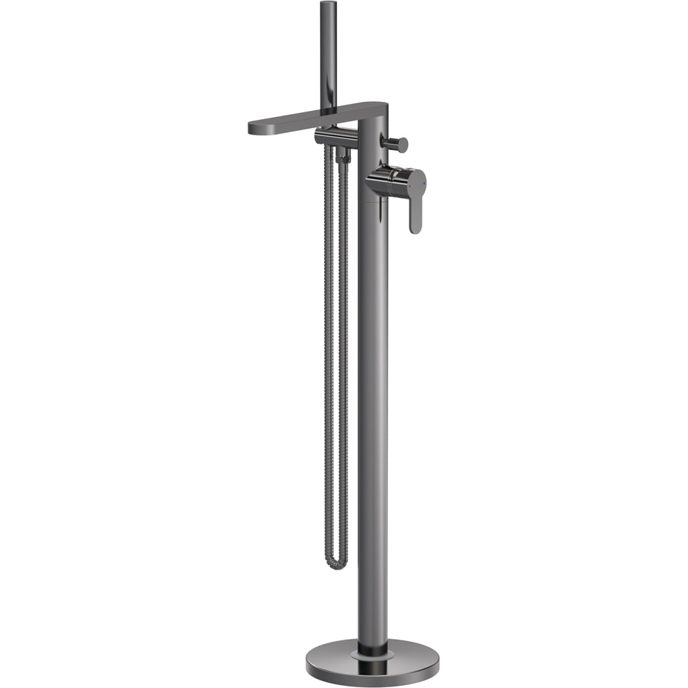nuie Arvan Round Brushed Pewter Freestanding Bath Shower Mixer