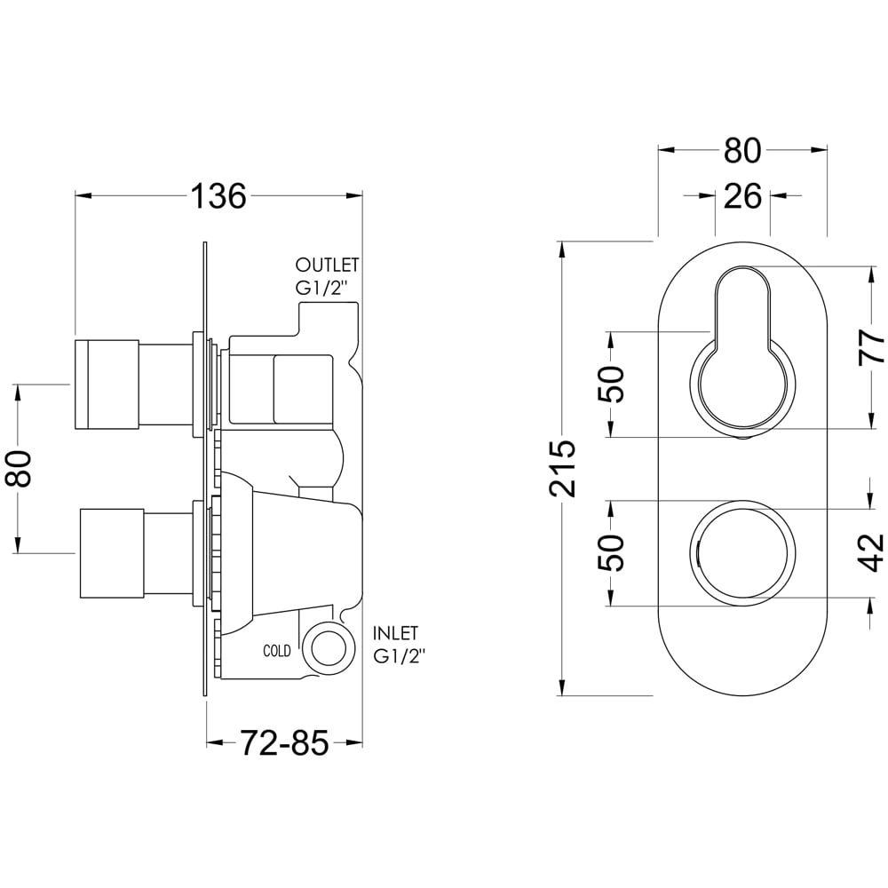 nuie Arvan Brushed Bronze Twin Thermostatic Valve
