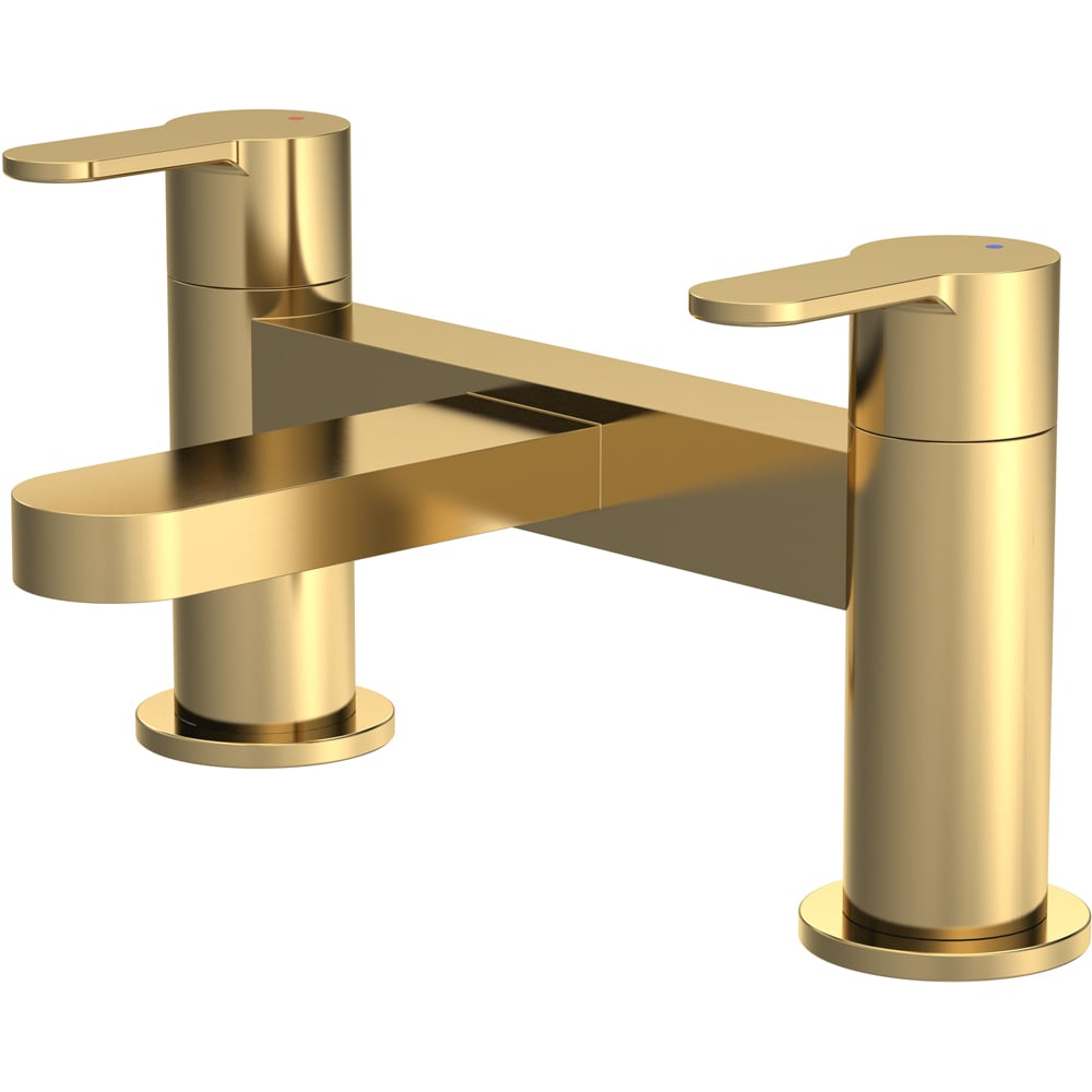 nuie Arvan Brushed Brass Deck Mounted Bath Filler