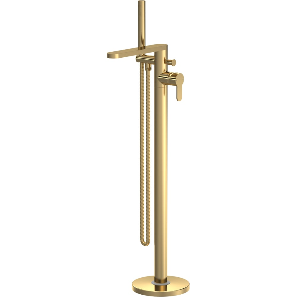 nuie Arvan Brushed Brass Freestanding Bath Shower Mixer