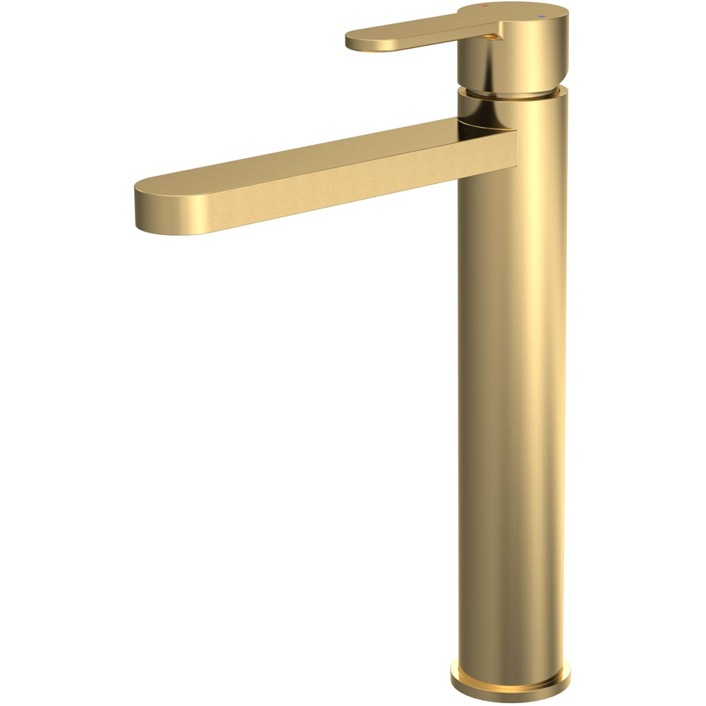 nuie Arvan Brushed Brass High Rise Mono Basin Mixer