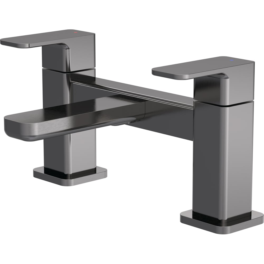 nuie Arvan Brushed Pewter Deck Mounted Bath Filler