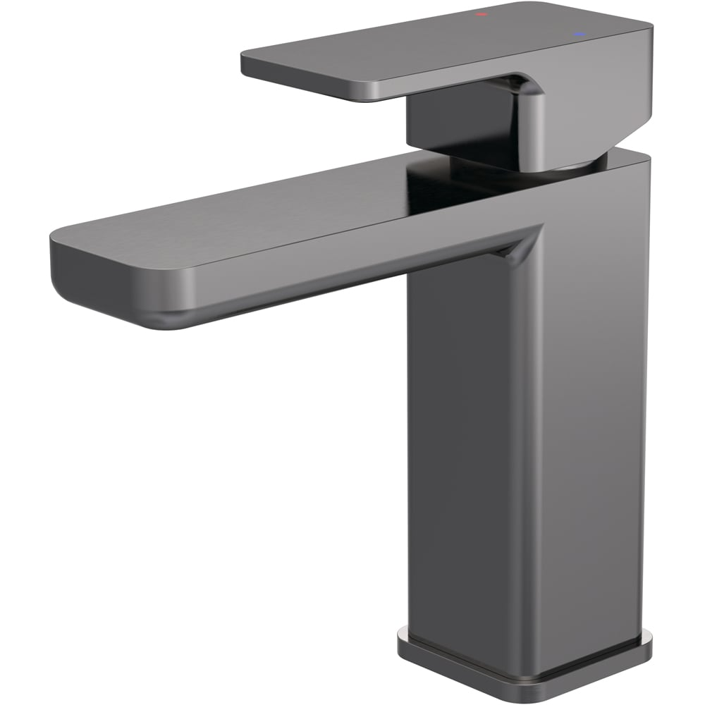 nuie Arvan Brushed Pewter Mono Basin Mixer with Push Button Waste