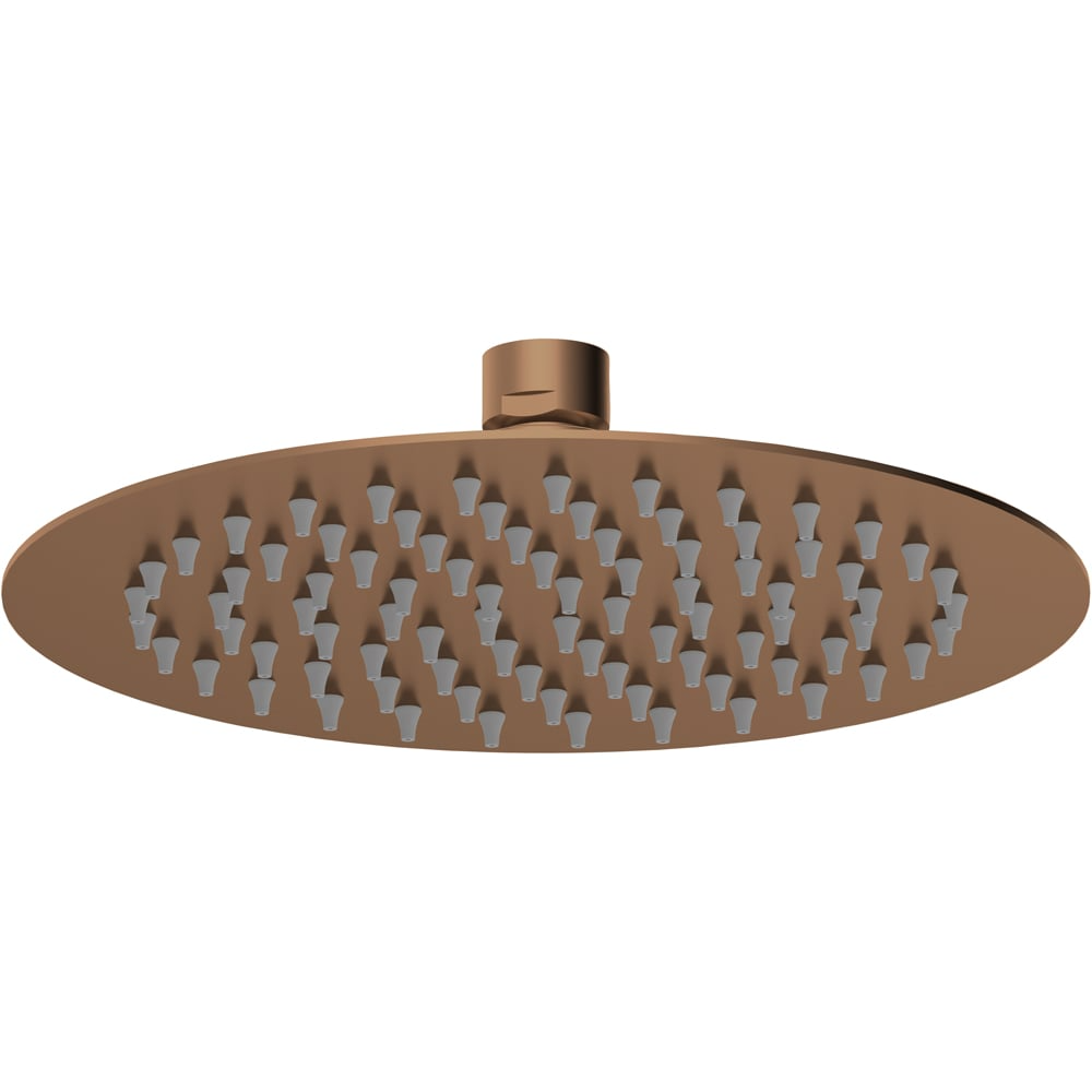 nuie Brushed Bronze Round Fixed Shower Head 200mm