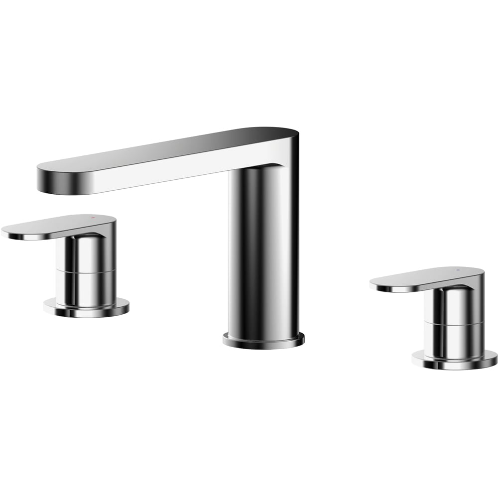 nuie Chrome Deck Mounted 3 Tap Hole Bath Filler