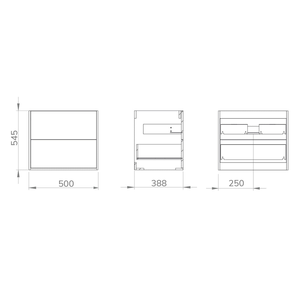 Optimus Noir 500mm Wall Hung Vanity Unit + Basin - Matt White