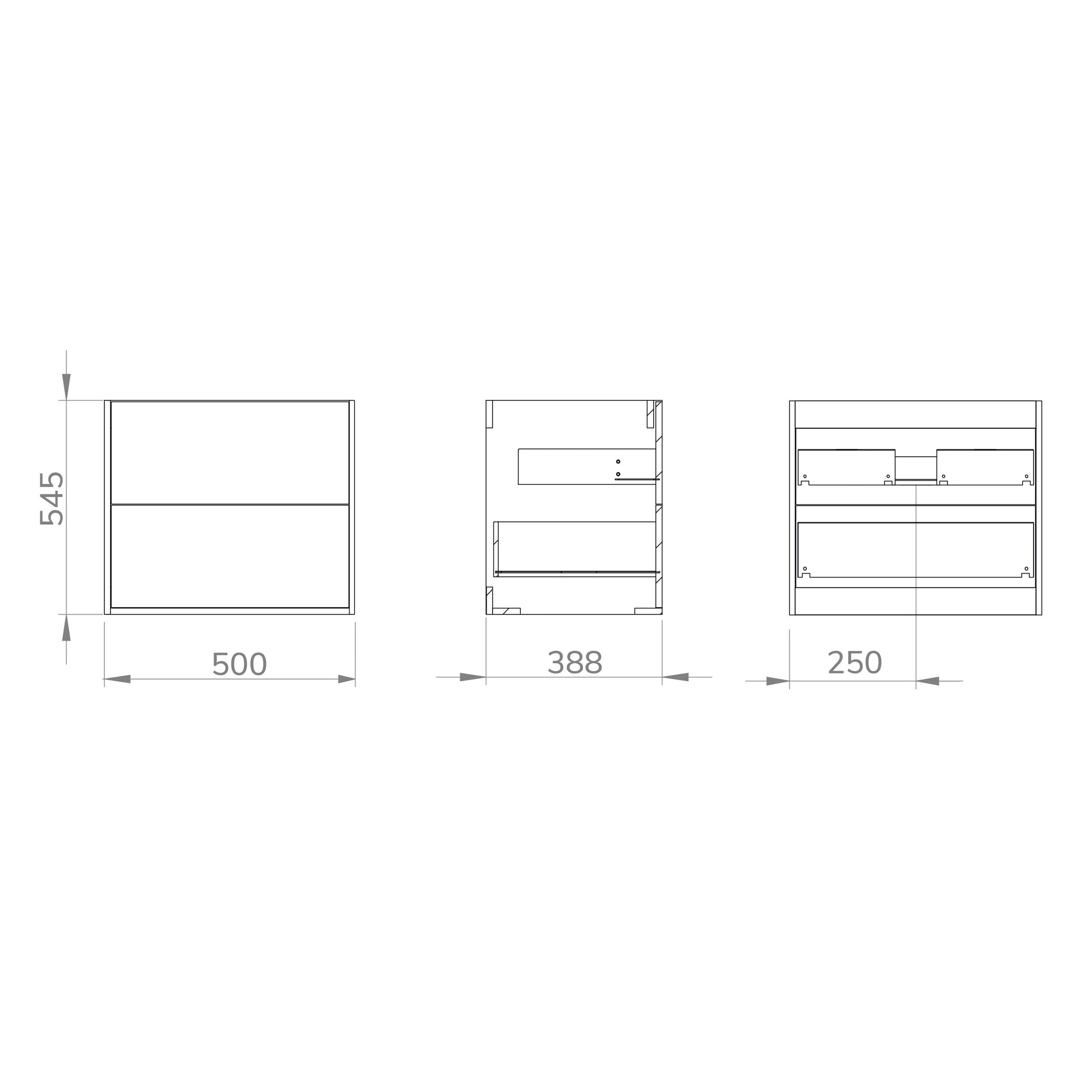 Optimus Noir 500mm Wall Hung Vanity Unit + Basin - Matt White