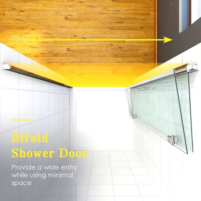 NILE 700mm Frameless Bi-fold Hinged Shower Door Shower Screen