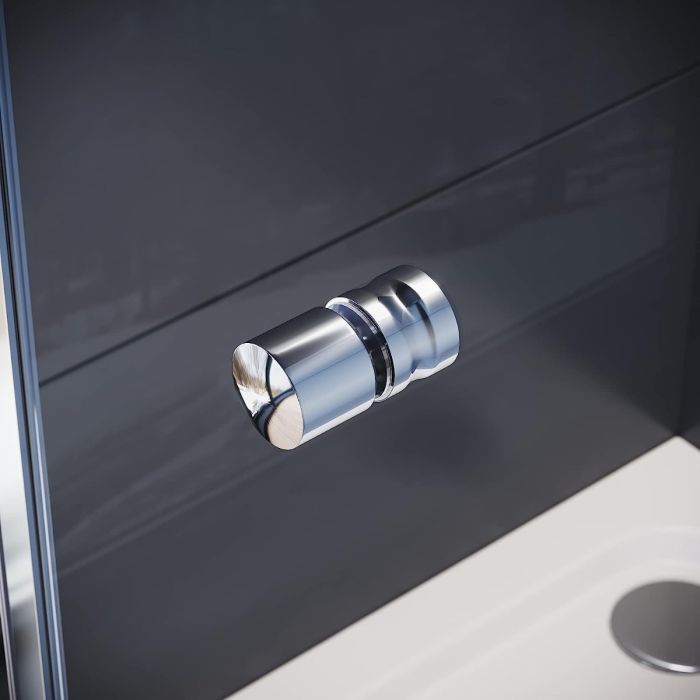 NILE 700mm Bifold Shower Enclosure Panel Bathroom Shower Door Chrome Frame Modern Wet Room