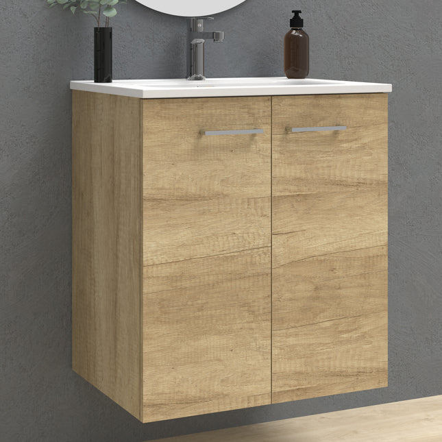 Rabat White Wall Hung Vanity Unit 600mm