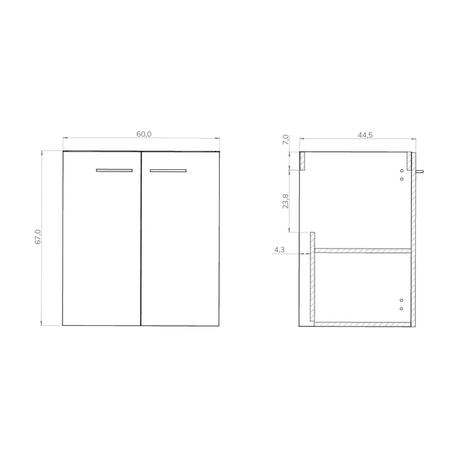 Rabat Natural Oak Wall Hung Vanity Unit 600mm