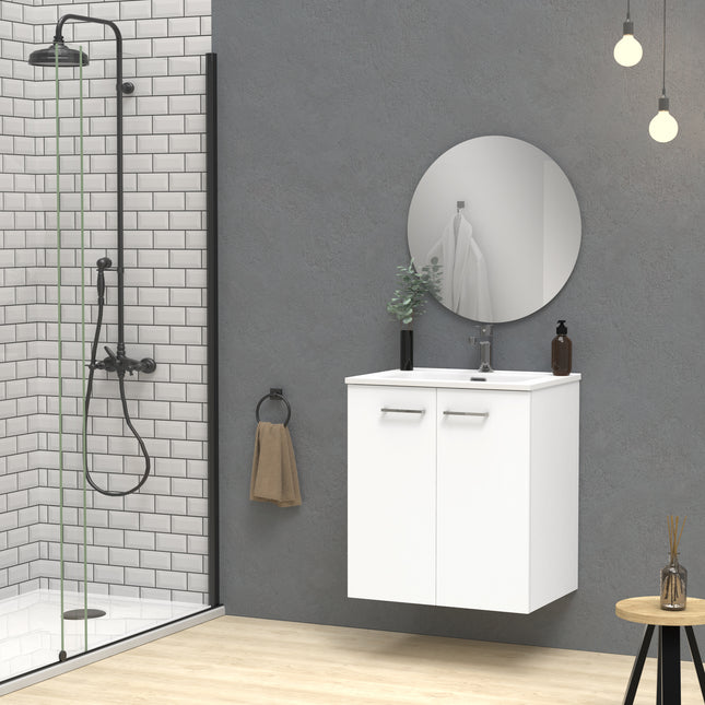 Rabat White Wall Hung Vanity Unit 600mm