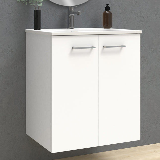 Rabat Natural Oak Wall Hung Vanity Unit 600mm