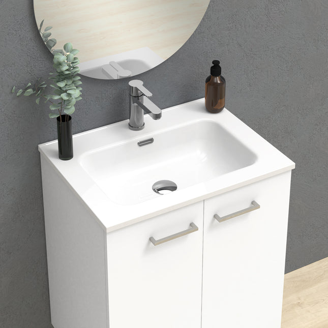 Rabat White Wall Hung Vanity Unit 600mm