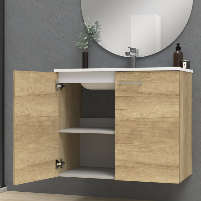 Rabat White Wall Hung Vanity Unit 800mm