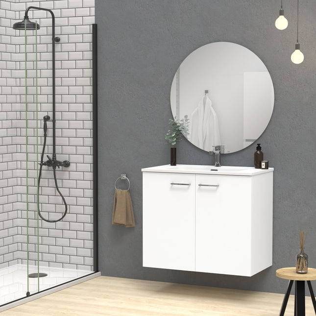 Rabat White Wall Hung Vanity Unit 800mm