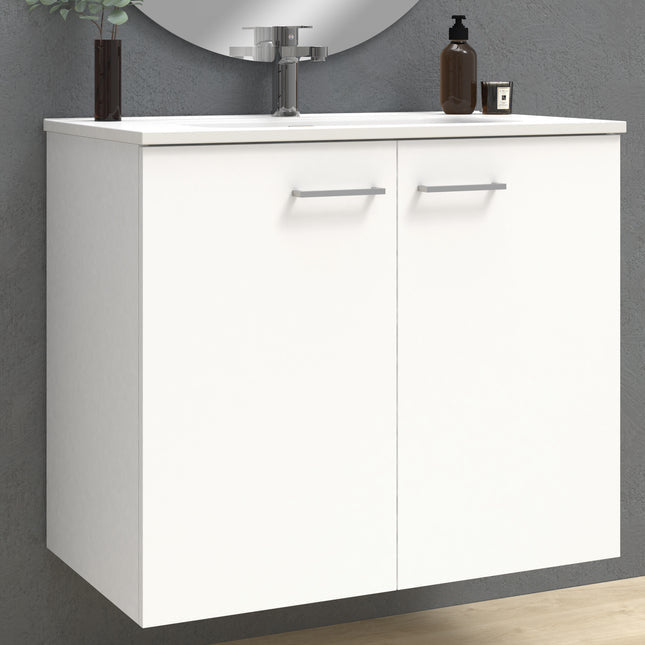 Rabat White Wall Hung Vanity Unit 800mm