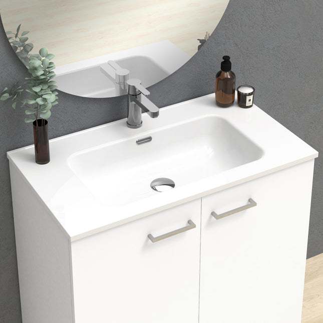 Rabat White Wall Hung Vanity Unit 800mm
