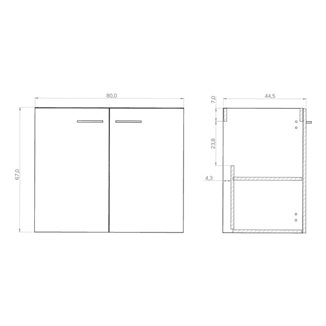 Rabat White Wall Hung Vanity Unit 800mm