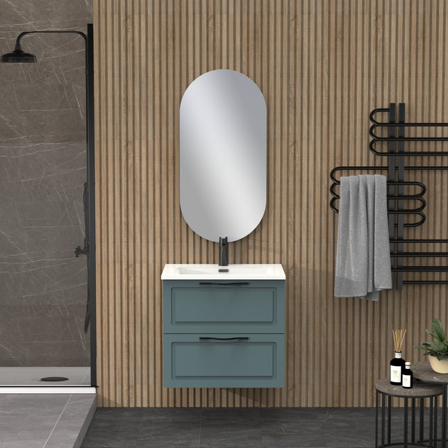 Midnight Ocean Blue 600mm Wall Hung Vanity Unit