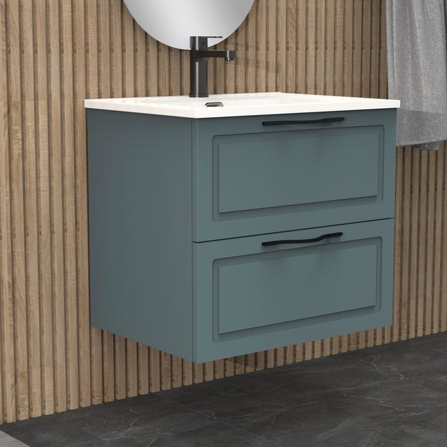 Midnight Ocean Blue 600mm Wall Hung Vanity Unit