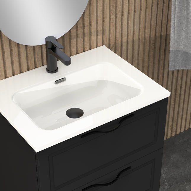 Arezzo Matador 600mm Matt Black Wall Hung Vanity Unit