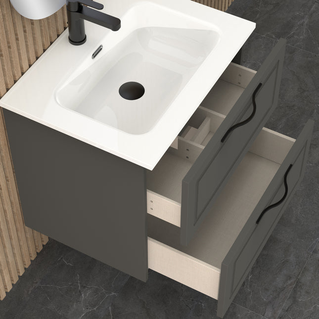 Midnight Matt Grey 600mm Wall Hung Vanity Unit
