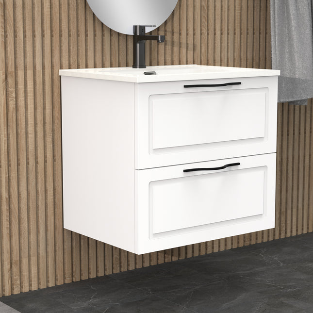 Midnight Matt White 600mm Wall Hung Vanity Unit