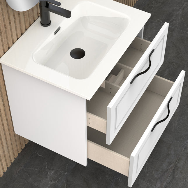 Midnight Matt White 600mm Wall Hung Vanity Unit