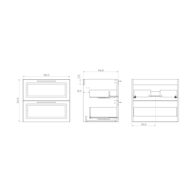 Midnight Matt White 600mm Wall Hung Vanity Unit