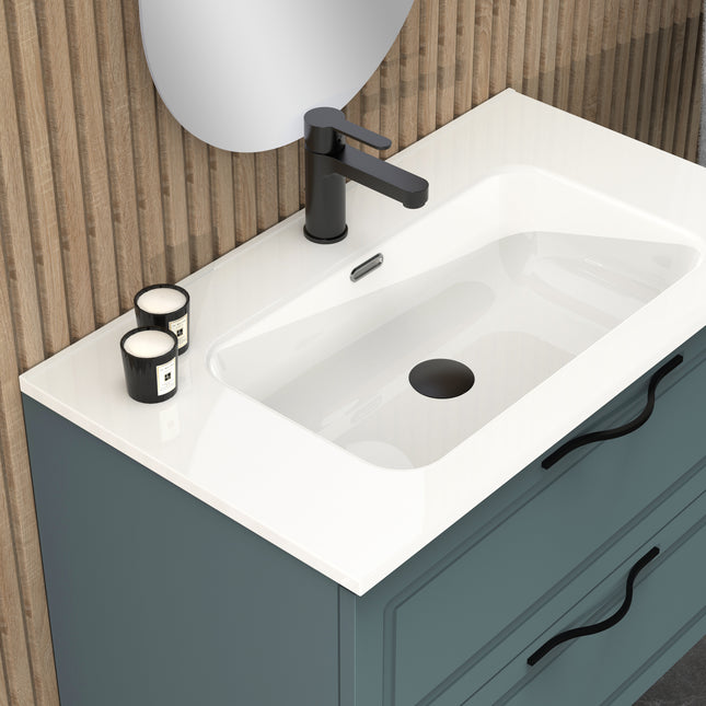Midnight Ocean Blue 800mm Wall Hung Vanity Unit