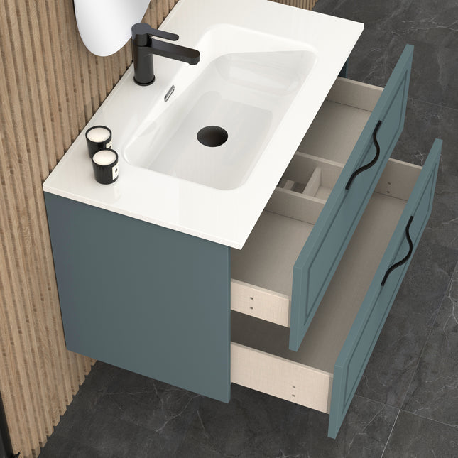 Midnight Ocean Blue 800mm Wall Hung Vanity Unit