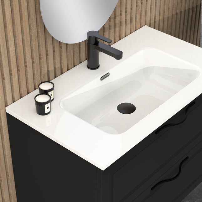 Midnight Matt Black 800mm Wall Hung Vanity Unit