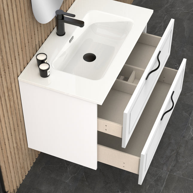 Midnight Matt White 800mm Wall Hung Vanity Unit