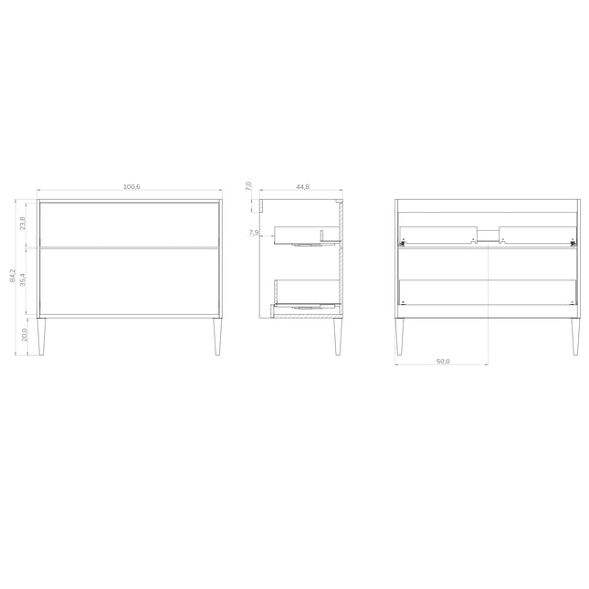 Sicily Exotic Walnut 1000mm Wall Hung Vanity Unit