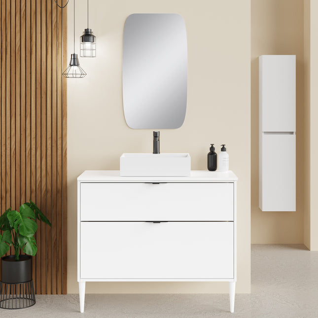 Sicily Matt White 1000mm Wall Hung Vanity Unit