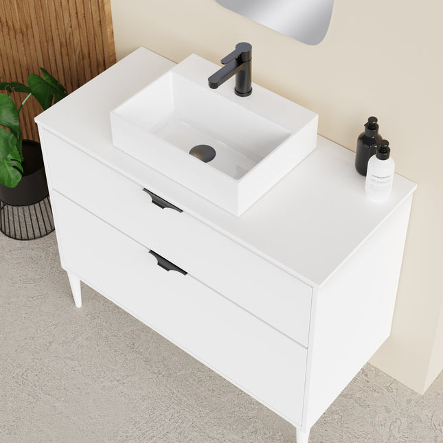 Sicily Matt White 1000mm Wall Hung Vanity Unit