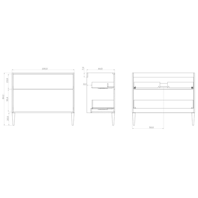 Sicily Matt White 1000mm Wall Hung Vanity Unit