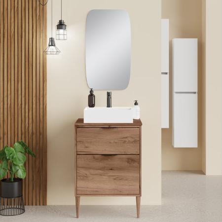 Sicily Exotic Walnut 600mm Wall Hung Vanity Unit