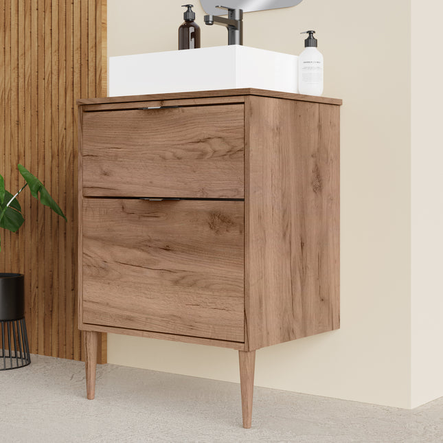 Sicily Exotic Walnut 600mm Wall Hung Vanity Unit