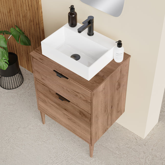 Sicily Exotic Walnut 600mm Wall Hung Vanity Unit