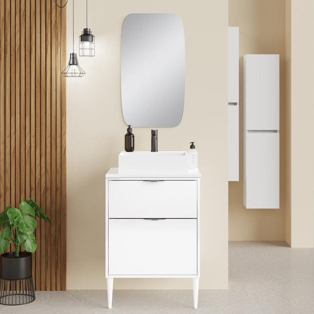 Sicily Matt White 600mm Wall Hung Vanity Unit